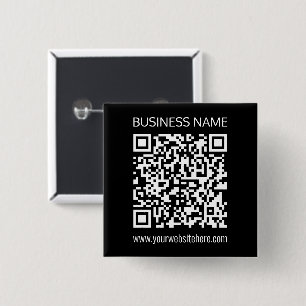 Maak direct een QR-code met de URL van uw website Vierkante Button 5,1 Cm