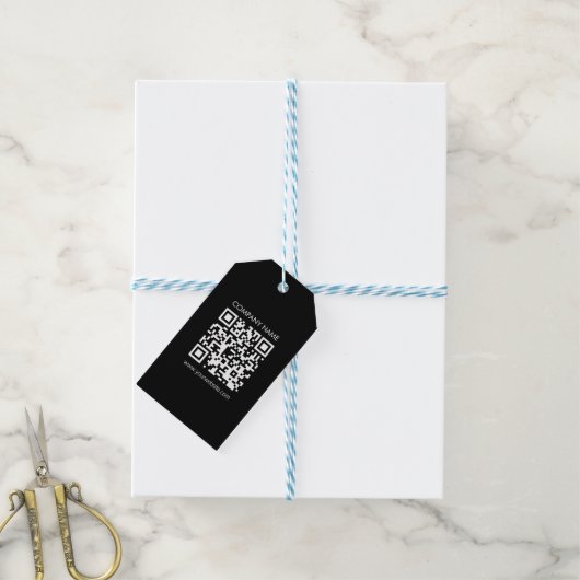 Maak direct een QR code | Modern eenvoudig ontwerp Cadeaulabel (Met Touw)