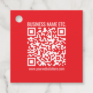 Maak direct je eigen QR-code Bewerkbare rood Bedankjes Labels