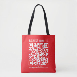 Maak direct je eigen QR-code Bewerkbare rood Draagtas