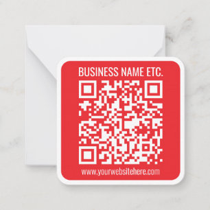 Maak direct je eigen QR-code Bewerkbare rood Notitiekaartje