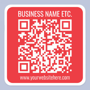 Maak direct je eigen QR-code Bewerkbare rood Vierkante Sticker