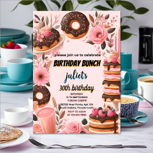 maak Donut pannenkoek volwassen roze Brunch 30e ve Kaart