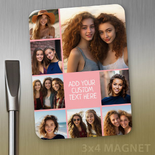 Maak een aangepaste fotocollage - 8 foto's - koraa magneet