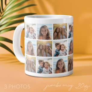Maak een aangepaste fotocollage met 3 foto's extra grote beker
