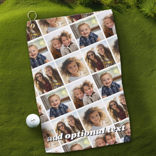 Maak een aangepaste fotocollage met 4 foto's golfhanddoek