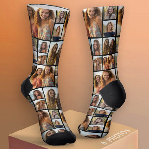 Maak een aangepaste fotocollage met 6 foto's zwart sokken