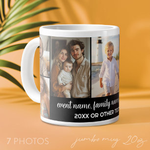 Maak een aangepaste fotocollage met 7 foto's - tek extra grote beker