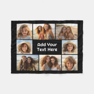 Maak een aangepaste fotocollage met 8 foto's fleece deken
