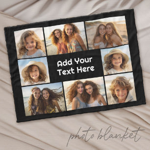 Maak een aangepaste fotocollage met 8 foto's fleece deken