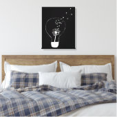Maak een Abstract deandelion ventilatorcanvas Canvas Afdruk (Insitu (Slaapkamer))