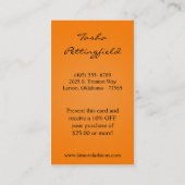 Maak een artistieke Vector Winkelmeisje Visitekaar Visitekaartje (Achterkant)