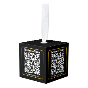 Maak een direct scanbare bedrijfs QR-code Kubus Ornament