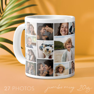 Maak een funky fotocollage met 27 foto's extra grote beker