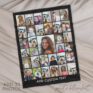 Maak een funky fotocollage met 33 foto's fleece deken
