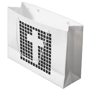 Maak een kruispatroon met elk logo of elke afbeeld groot cadeauzakje