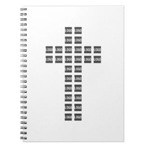 Maak een kruispatroon met elk logo of elke afbeeld notitieboek