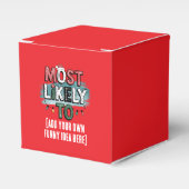 Maak een 'Meest Waarschijnlijk'  grappig kerstcita Bedankdoosjes (Voorkant Zijde)