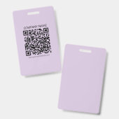 Maak een QR-code | Bleek lavendel paars Badge (Voor- en achterkant)