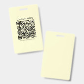 Maak een QR-code | Bleekgeel Badge (Voor- en achterkant)