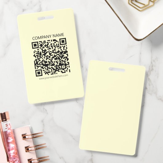 Maak een QR-code | Bleekgeel Badge (Kantoor)