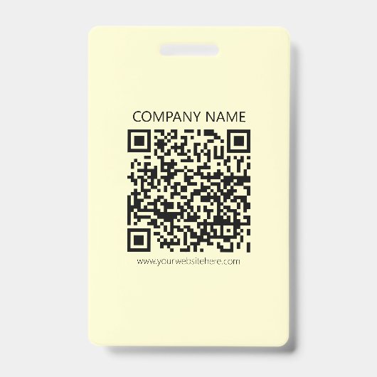 Maak een QR-code | Bleekgeel Badge (Voorzijde)