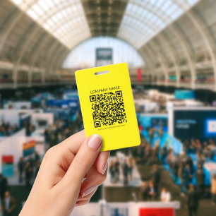 Maak een QR-code Makkelijk te zien helder geel z Badge