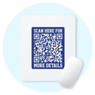 Maak een scanbare QR-code Marineblauw (bewerkbaa Muismat