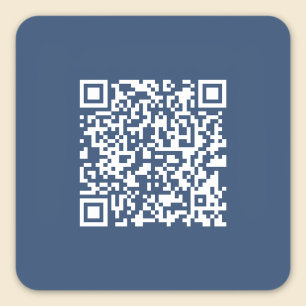 Maak een scanbare QR-code vervaagde marineblauw Vierkante Sticker