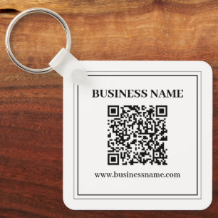 Maak een scanbare QR-code Zwart & Wit Sleutelhanger