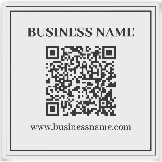 Maak een scanbare QR-code | Zwart & Wit Sticker (Voorkant)