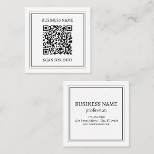Maak een scanbare QR-code Zwart & Wit Vierkante Visitekaartje