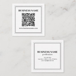 Maak een scanbare QR-code | Zwart & Wit Vierkante Visitekaartje