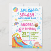 Maak een splash! Pool Party verjaardagsuitnodiging Kaart (Voorkant)