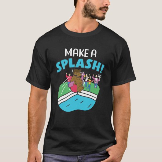 Maak een splash zwembad Duik Zwemmen Sport Zwemmer T-shirt (Voorkant)