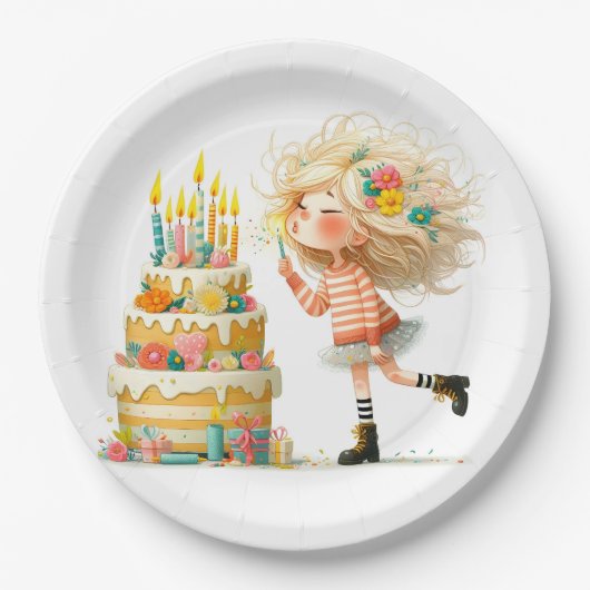 Maak een verjaardag papieren bordje (Voorkant)