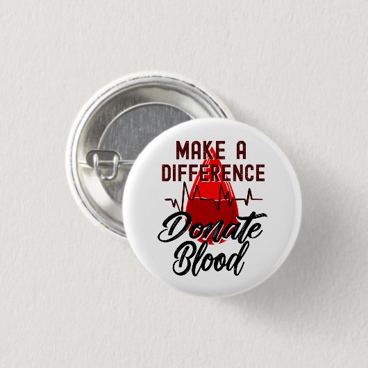 Maak een verschil, doneer bloed ronde button 3,2 cm (Voorkant /achterkant)