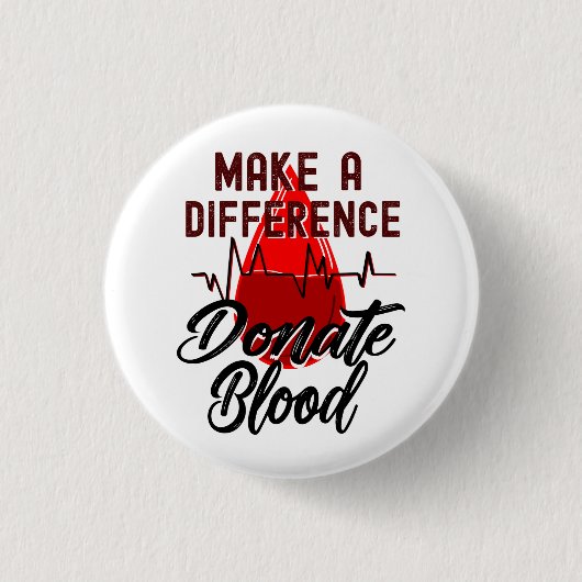 Maak een verschil, doneer bloed ronde button 3,2 cm (Voorkant)