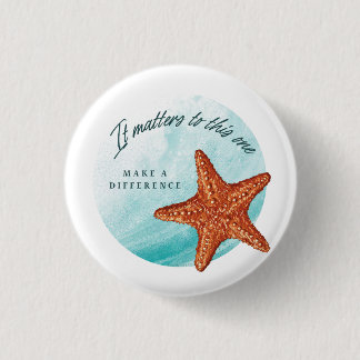 Maak een verschil, Starfish Story. Ronde Button 3,2 Cm