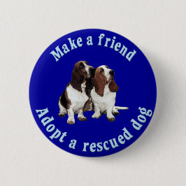 Maak een vriend - Basset Hound Ronde Button 5,7 Cm