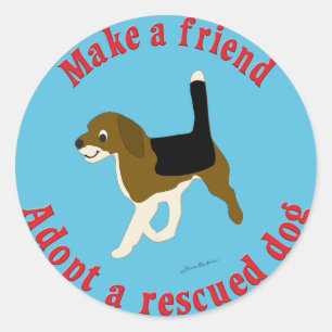 Maak een vriend - Beagle Ronde Sticker