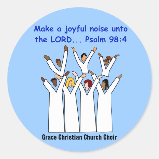 Maak een vrolijk geluid Christelijke stickers (Voorkant)