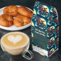 Maak een vrolijk kerstfeest biker motorfiets sint