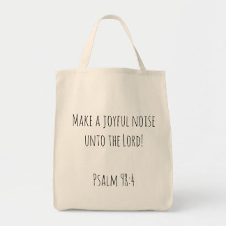 Maak een vrolijk lawaai psalm 98 Christelijk Tote Bag