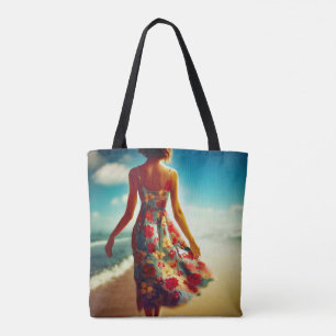 Maak een wandeling op het strand draagtas