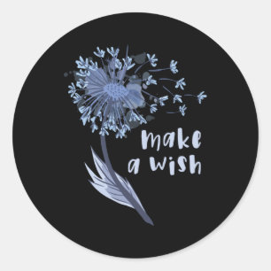 Maak een wens-Dandelion ventilator Ronde Sticker