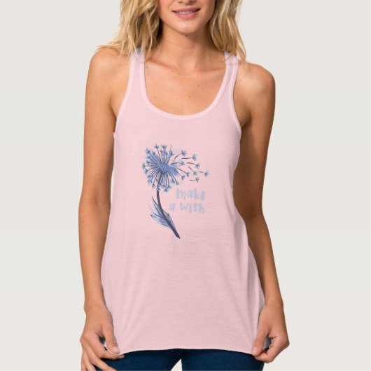 Maak een wens-Dandelion ventilator Tanktop (Voorkant)