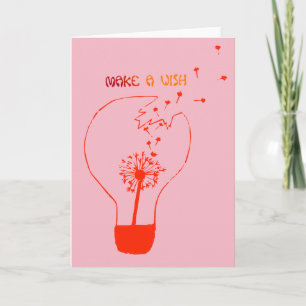 Maak een Wish Birthday Kaart. Abstracte paardebloe Kaart