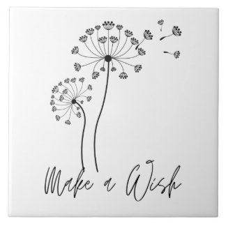 Maak een Wish Dandelion Flower Fluff Tegeltje