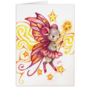 Maak een Wish - Fantasy Mouse Art Card
